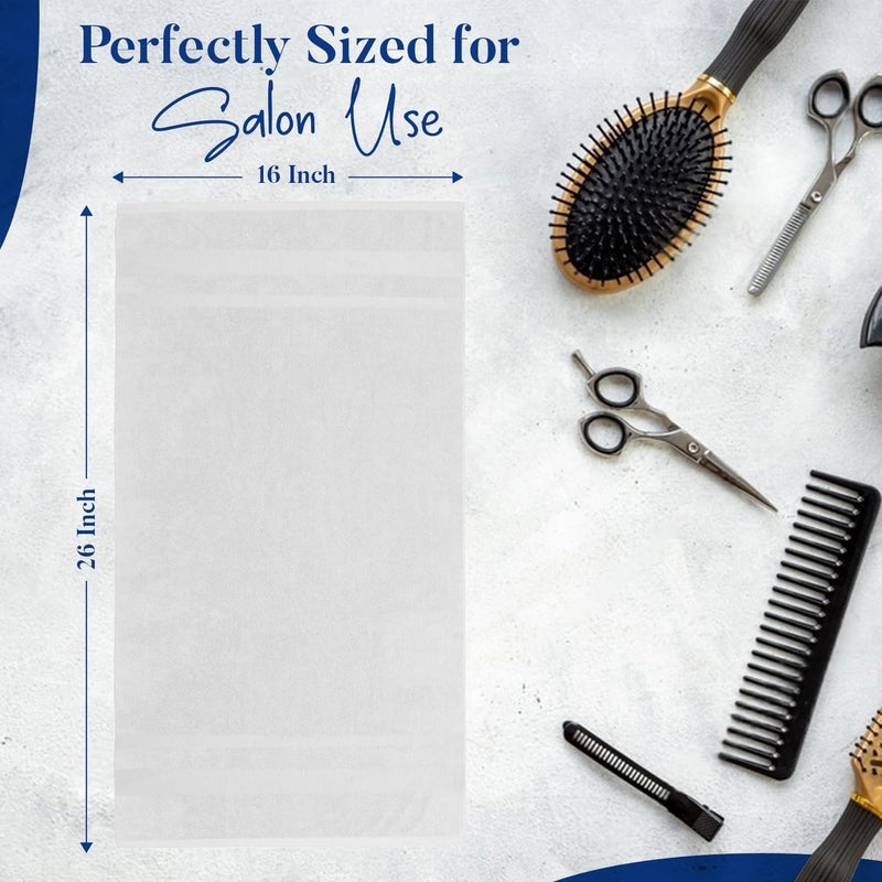 DAN RIVER 100% Cotton Salon Towels Set â€“ 16x26 inches, Pack of 24, Highly Absorbent and Quick-Dry Towels for Hand, Salon, Spa, Beauty, Gyms and Home Hair Care, White - Image 5